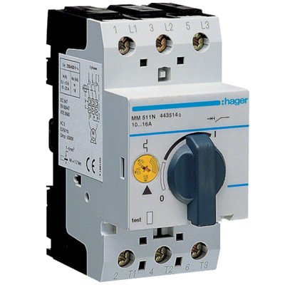 Автоматичний вимикач для захисту двигуна Hager MM506N I=10.0-16.0А 28261 фото