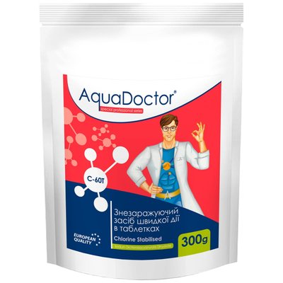 Дезінфектант на основі хлору швидкої дії AquaDoctor C-60T 0.3 кг в таблетках (хлор) 23736 фото