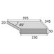 Кутовий Г-подібний елемент бортової плитки Aquaviva Ardesia Loft, 595x345x50(20) мм (правий/45°) 24699 фото 2