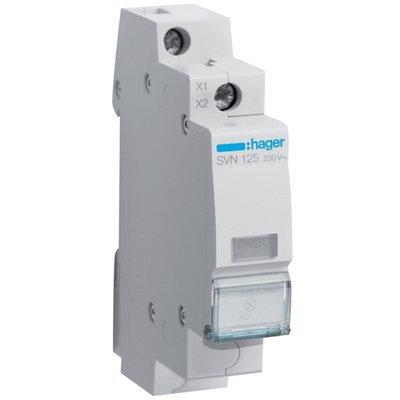 Індикатор Hager SVN125 LED 230 В, білий, 1 модуль 28265 фото