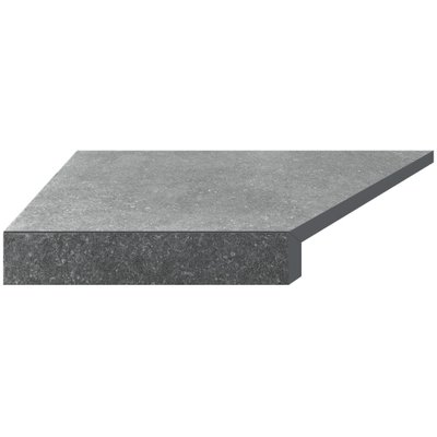 Кутовий Г-подібний елемент бортової плитки Aquaviva Granito Gray, 595x345x50(20) мм (лівий/45°) 24704 фото
